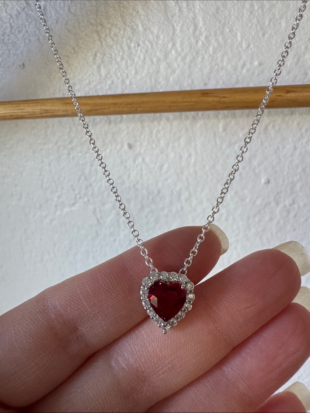Silver Tone Crystal Heart Pendant